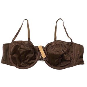 SKIMS Glissenette Straight Neck Underwire Bra 44D Cocoa